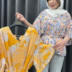 پیراهن نخی طرحدار