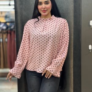 شومیز خالدار صورتی