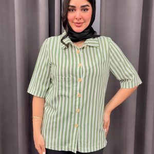 شومیز راه راه کوتاه