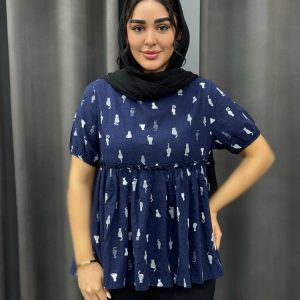 شومیز چین دار طرح گل