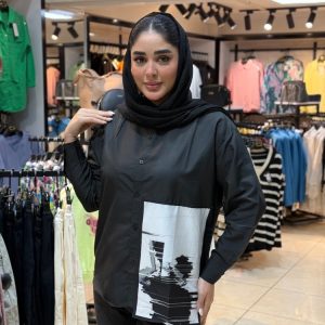شومیز طرحدار مشکی