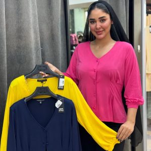 شومیز یقه هفت دکمه دار